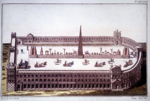 Et tankløb ved Cirque Maxime (Circo Massimo). af Unknown artist