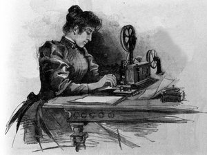 En telegrafist opfundet af den amerikanske opfinder Samuel Finley Breese Morse (1791-1872). Indgravering af det 19. århundrede af Unknown artist