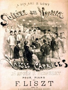 Plakat af Wien-aftener. Valses caprices efter F. Schubert. af Unknown artist