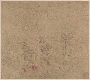 Album med daoistiske og buddhistiske temaer: Procession of Daoist Deities: Leaf 17 af Unknown artist