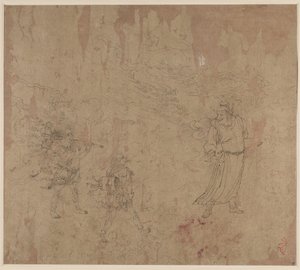 Album med daoistiske og buddhistiske temaer: Procession of Daoist Deities: Leaf 18 af Unknown artist