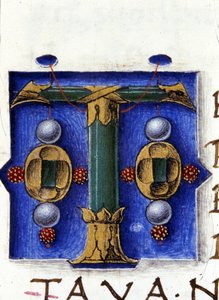 Alfabet: miniaturet bogstav T af Unknown artist