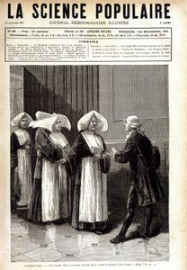 Antoine Augustin Parmentier (1737 - 1813), apoteker kendt for at sprede kartoffeldyrkning i Frankrig, taler til nonner. i "" La science populaire"" 20/01/1881. af Unknown artist