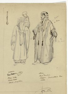 Arabisk mand, kvinde og barn af Unknown artist