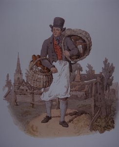 Bager udleverer brød, begyndelsen af det 19. århundrede (farvelitografi) af Unknown artist