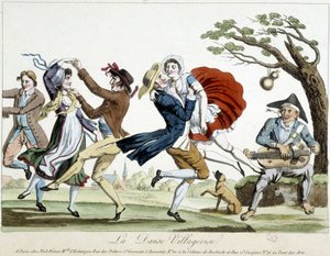 Bal: landsbydans - a.n.d., slutningen af 1700-tallet, Carnavalet. af Unknown artist