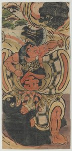 Banner med Kintaro, der kæmper mod bjørne af Unknown artist