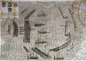 Slaget ved Lepante (Lepanto) af Unknown artist