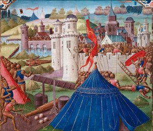 Battle Scene En Carthage Miniature fra “” Roman History ”” (Ad UBE Condita) af Tite Live (59 BC-17 e.Kr. af Unknown artist
