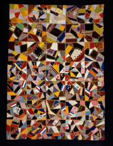 Sengetæppe (Crazy Quilt) af Unknown artist