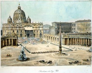Pavens velsignelse fra Sankt Peter af Rom, ca. 1820. af Unknown artist
