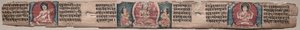Bodhisattva Manjushri med to former for Avalokiteshvara: Folio 348 (recto), fra en Gandavyuha-sutra (Skriften om den Højeste Array) af Unknown artist