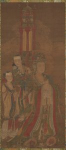 Bodhisattva og ledsagere af Unknown artist