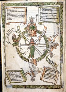 Bogen om lykkens skæbne af Lorenzo Spirito. Inunable af 1484. Marciana Bibliotek. Venedig af Unknown artist