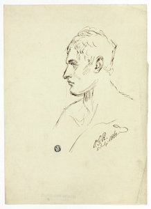 Buste af ung mand i profil af Unknown artist