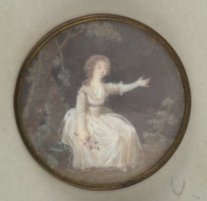 Knap med Painted Lady af Unknown artist