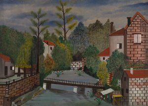 Kanal og huse af Unknown artist