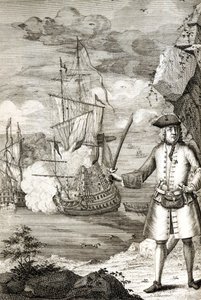 Kaptajn Henry Avery tager et af den store moguls skibe af Unknown artist