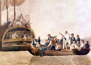 Kaptajn William Bligh (1754 - 1817) fra Bounty forladt af sin besætning. af Unknown artist