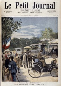 Biler uden heste, første bil Panhard Levassor - cover. "" Le Petite Journal"" af 6. august af Unknown artist