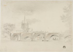 Cathedral Church and Bridge, Hereford af Unknown artist