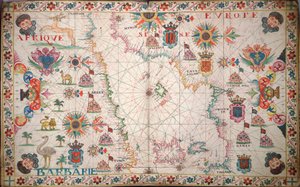 Kort over det vestlige Middelhav, ca. 1600 (manuskript) af Unknown artist