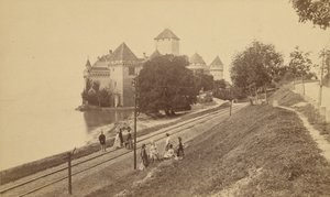 [Chillon Slot ved Genevesøen] af Unknown artist