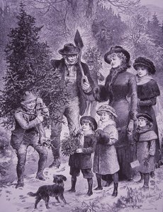 Sælger juletræ (gravering) af Unknown artist