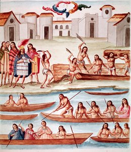 Konstruktion af kanoer (akvarel, ca. 1770-1780) af Unknown artist