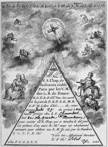 Indkaldelse af et rosenkors (facsimile) - Frankrig af Unknown artist