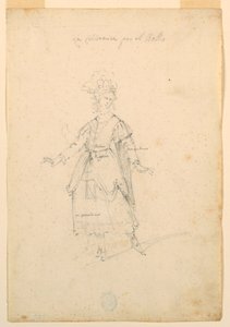Kostumedesign: A Woman Singer for a Ballet af Unknown artist