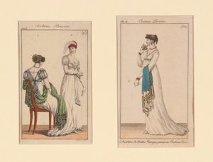 "Costume Parisien" modetavler fra Journal des Dames et Des Modes og Costume Parisien (The Journal of Ladies and Fashion) af Unknown artist