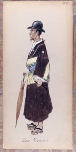Kostume til en karakter fra koret i operaen "Madame Butterfly" af Giacomo Puccini i 1904. Samling på Museo della Scala i Milano. af Unknown artist