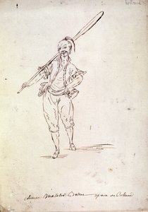 Kostume til karakteren Roland i operaen af samme navn af komponisten Niccolo Vito Piccinni (eller Piccini) (1728-1800) efter en libretto af Jean Francois Marmontel (1778). Tegning af slutningen af 1700-tallet af Unknown artist