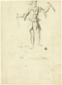 Udklædt mand med to sværd af Unknown artist