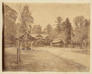 [Gårdhave i et uidentificeret japansk tempel]. af Unknown artist
