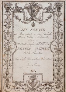 Cover af seks sonater, op. 3 af Carlo Domenighini af Unknown artist