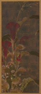Coxcombs, majs og morgenglorier af Unknown artist