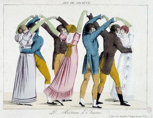 Dansebevægelse kaldet "Kærlighedens vugge", begyndelsen af det 19. århundrede af Unknown artist