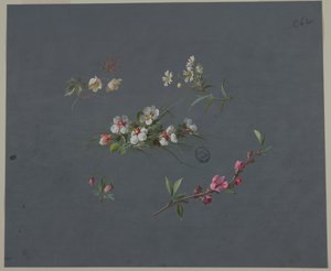 Design til tapet og tekstiler: Blomster af Unknown artist