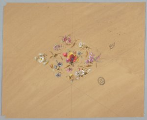 Design til tapet og tekstiler: Blomster af Unknown artist
