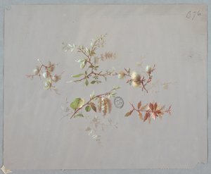 Design til tapet og tekstiler: Blomster af Unknown artist