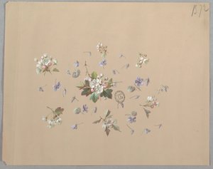 Design til tapet og tekstiler: Blomster af Unknown artist