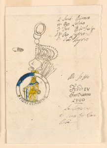 Design til et mærke fra den sicilianske militærorden af Unknown artist