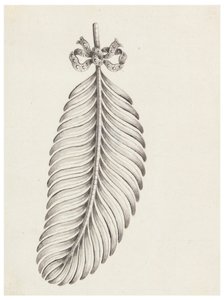 Design til en broche i form af en fjer af Unknown artist
