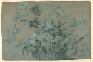 Design til et blomsterkurvmotiv af Unknown artist