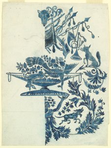 Design til en silkedamask af Unknown artist