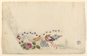 Design til broderi af en mands vest af Unknown artist