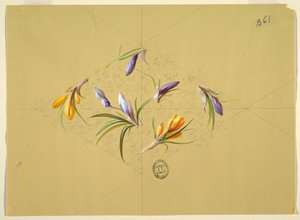 Design til tapet og tekstiler: Blomster af Unknown artist