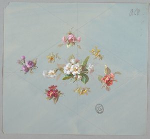 Design til tapet og tekstiler: Blomster af Unknown artist